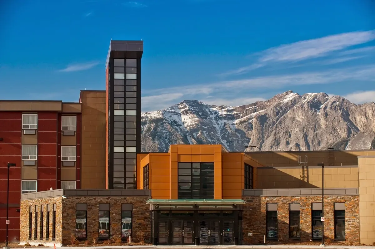 Mountain resort exterior in Kananaskis Country